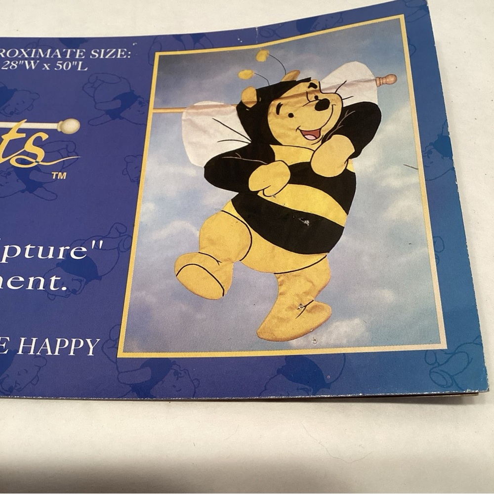 Windsculpts Pooh “Be Happy” Garden Lawn Flag Honey Bee Large 3D 28" x 50" READ